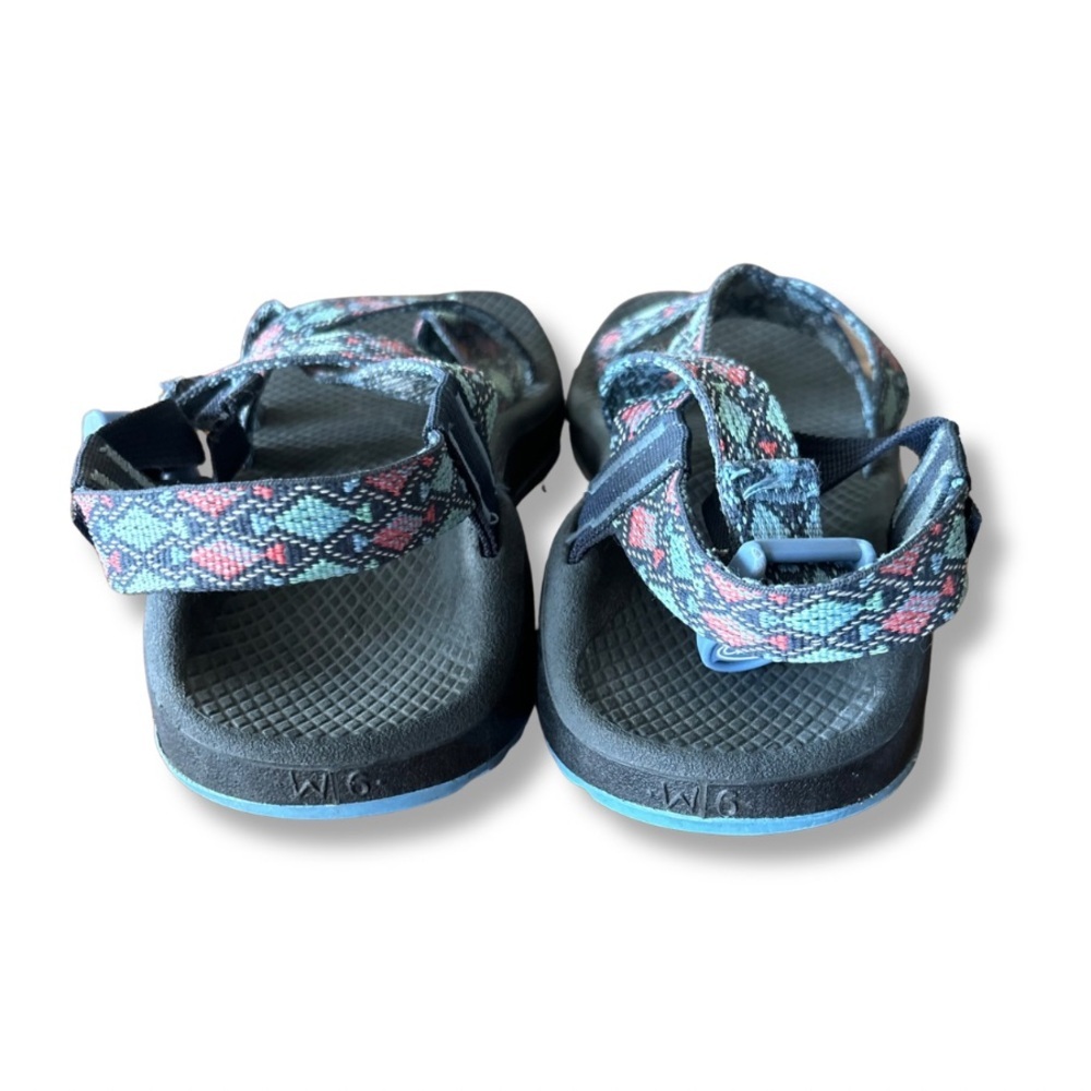 Chaco Z/Cloud Sandals Women’s Size 6 Teal Geometric Strap Comfort Hiking Sandals - Picture 4 of 7